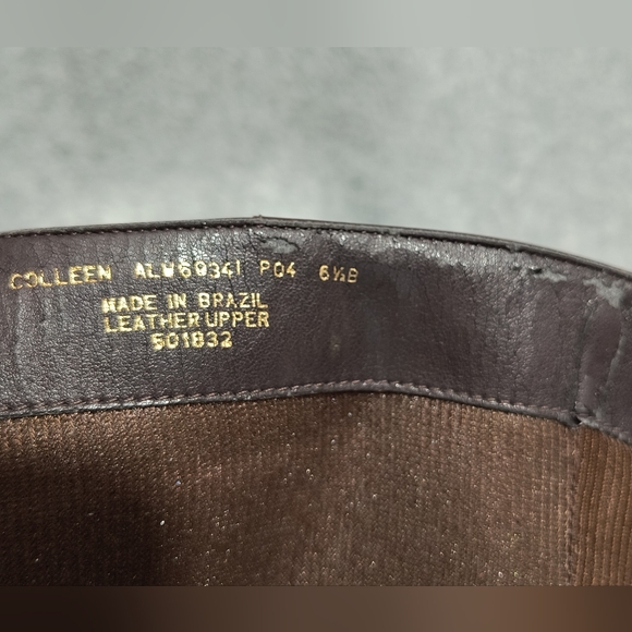 Lauren Ralph Lauren Colleen Brown Leather Mid Calf Boot Heeled Womens 6 1/2 B - Picture 13 of 16